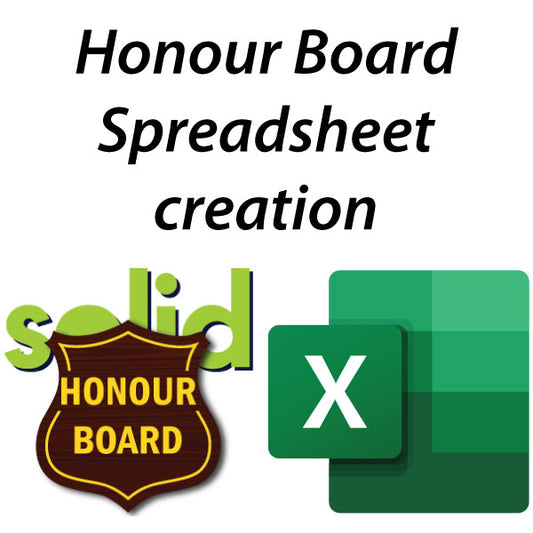 Honour Board Spreadsheet creation