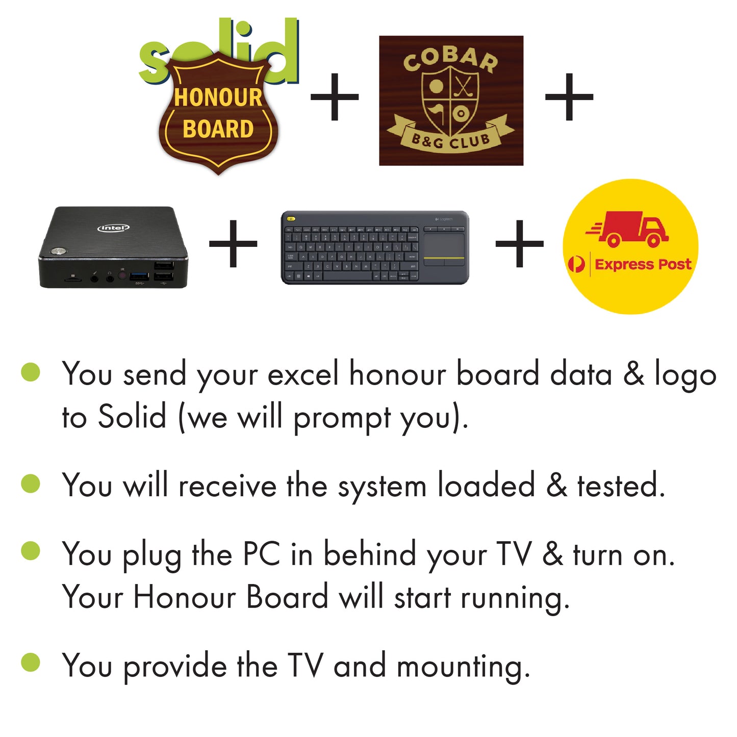 HB Package A: Digital Honour Board Software & Mini PC Package